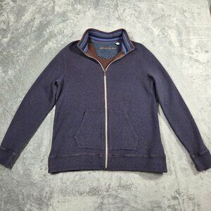 Robert Graham Sweater Mens Large Purple Waffle Knit Preppy Golf Full Zip Jacket